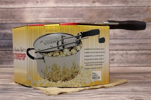Victorio Stainless Steel Stovetop Popcorn Popper Easy Pour
